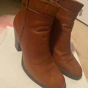Brown Leather Ankle Booties